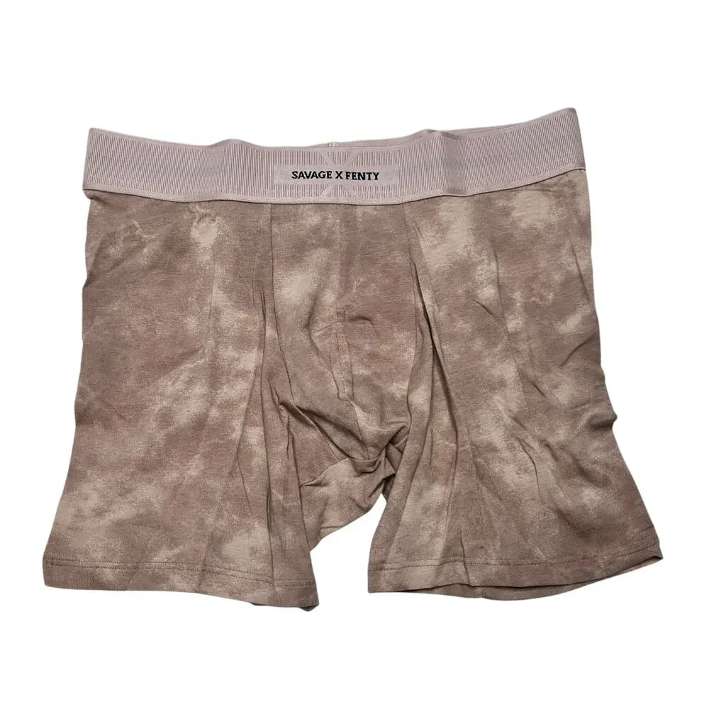 Savage X Fenty Savage X Cotton Boxer Briefs Blanc Brown Diffused Camo Print XS